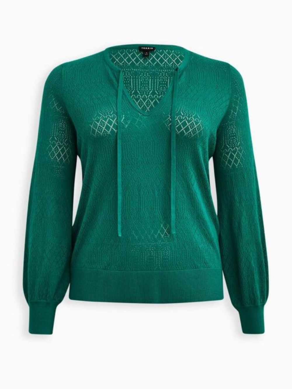 Torrid Green Pointelle V-neck Sweater Plus 4